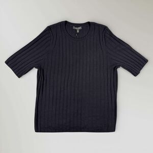 NWT Banana Republic Women's Wool Sweater Black Pullover Ribbed 3/4 Sleeve Sz XL